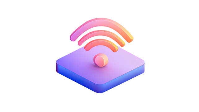 Wireless network button isolated on white background