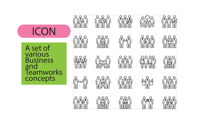 Business and teamwork collaboration icon