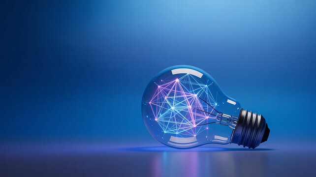 Brilliant concept idea glowing inside a lightbulb symbolizing innovation and technology breakthrough - Powered by Adobe