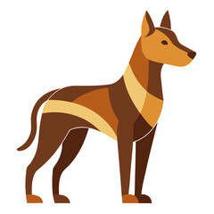 Minimalist dog illustration in earthy brown tones