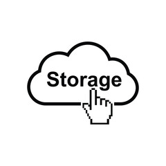 Cloud Storage and Hand Cursor Icon