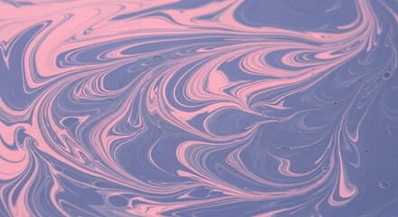 Mesmerizing abstract swirl of pink and blue liquid paints creating dynamic motion and fluid art patterns