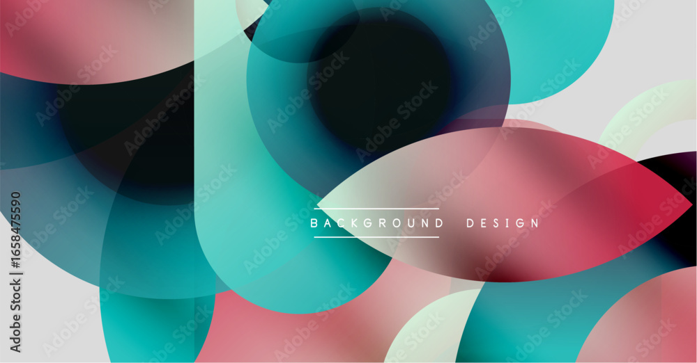 Wall mural abstract fluid shapes overlap, creating vibrant color gradients. modern design elements suggest dyna