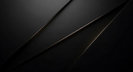Photo abstract dark background with sharp geometric lines and gold accents