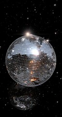 Disco ball mirroring starlight in space