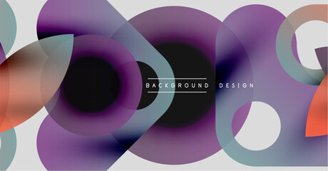 Abstract fluid shapes overlap, creating vibrant purple, orange hues. Modern design element for backgrounds, presentations.