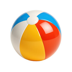 Vibrant Colorful Beach Ball isolated on a Transparent Background. Generative AI