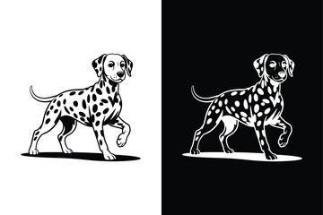 Dalmatian  icon vector on White Background ,Vector Art Illustration on white background.