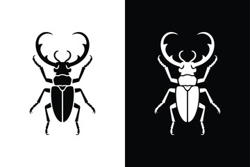 Obraz premium Longhorn Beetle icon vector on White Background ,Vector Art Illustration on white background.