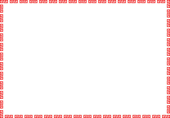 雷紋、中華コンセプトの渦巻き模様のフレーム背景