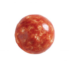 Fototapeta premium A vibrant, textured spherical object resembling a planet, showcasing deep reds and oranges with a glossy finish, perfect for illustrative purposes.