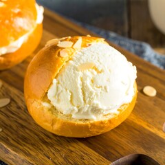 Ice cream sandwich on a bun