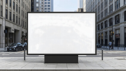 Fototapeta premium Empty Urban Billboard in Modern City Center