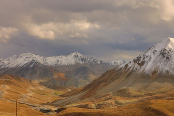 mountains in the snow