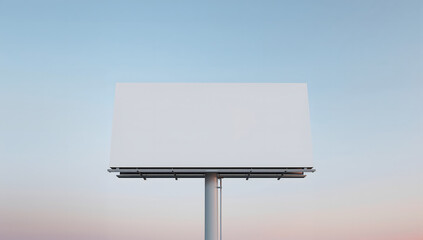 Minimalist Blank Billboard Against Clear Sky