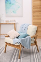 Comfortable armchair in living room. Interior design