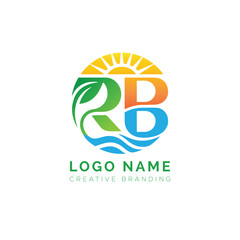 Letter leaf logo, eco logo,