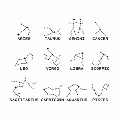 zodiac icon, universe vector, macrocosm illustration