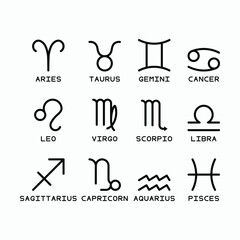 zodiac icon, universe vector, macrocosm illustration