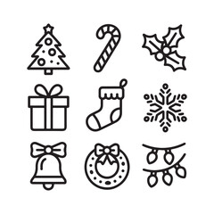 christmas icons set