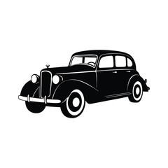 Classic Vintage Car 1930s Silhouette Retro Automobile Art