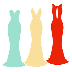 Bright Colorful Dress Flat Vector