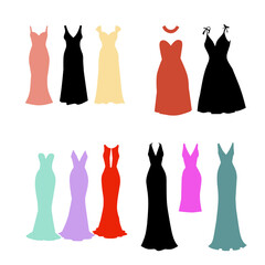Stylish Colorful Dress Flat Design