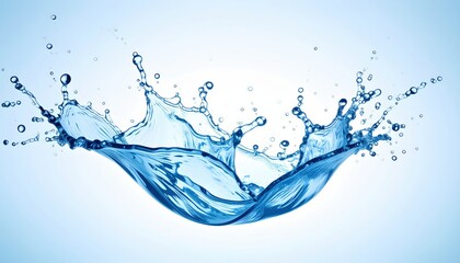 Water's Grand Gesture: A dynamic capture of water in its purest form, rising up in a majestic splash, all on a sky blue canvas.