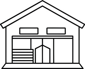 Wearhouse outline vector illustration