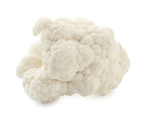 One fresh cauliflower floret isolated on white