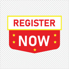 Register now Button web template Banner Label register now sign icon Vector illustration	

