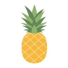 Simple Pineapple Illustration in a Flat Vector Design Style