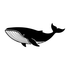 Fototapeta premium Majestic Black Whale Silhouette Illustration - A Symbol of Marine Life and Ocean Majesty