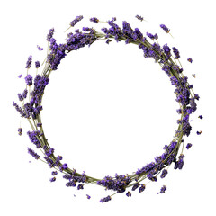 Lavender wreath frame on black