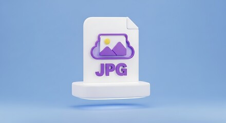A 3d render of a jpg file icon isolated on white background
