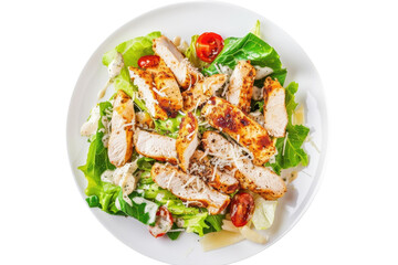 Grilled Chicken Caesar Salad with Romaine Lettuce and Parmesan Cheese