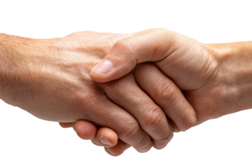 Close-up of two hands shaking.  A firm handshake