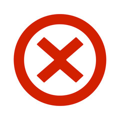 red cross icon, no entry 
