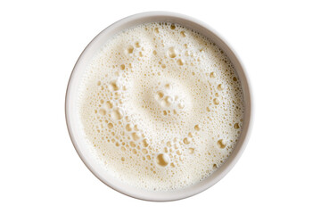 Fresh White Milk in Bowl Isolated on Transparent Background
