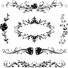 Elegant Floral Swirl Vectors Collection