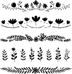 Elegant Floral Swirl Vectors Collection