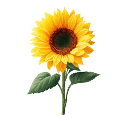 Obraz premium Vibrant sunflower with detailed petals and leaves (1)