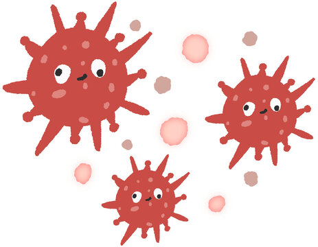 Cute Virus and Bacteria Characters Illustration