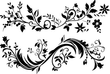 Elegant Floral Swirl Vectors Collection