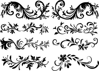 Elegant Floral Swirl Vectors Collection