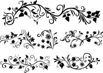 Elegant Floral Swirl Vectors Collection