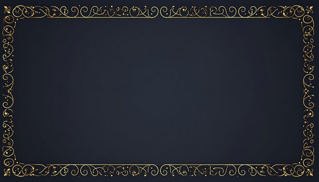 Gold ornate border on dark navy background - Powered by Adobe