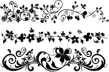 Elegant Floral Swirl Vectors Collection