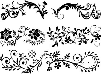 Elegant Floral Swirl Vectors Collection