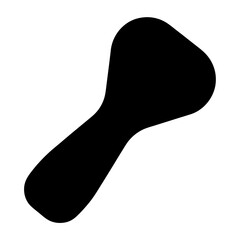 Black silhouette of a kitchen spoon isolated against a pure white background